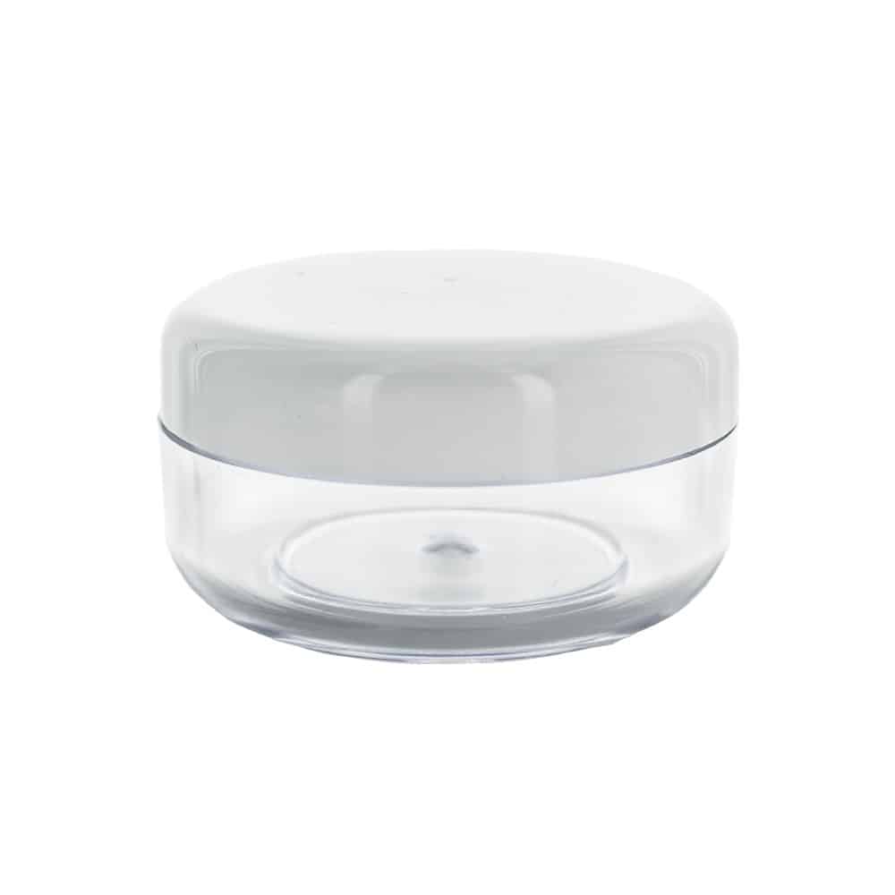 15 Ml  Rund Bøtte Med Hvidt  Sort El  Klart Låg   Hvidt Låg