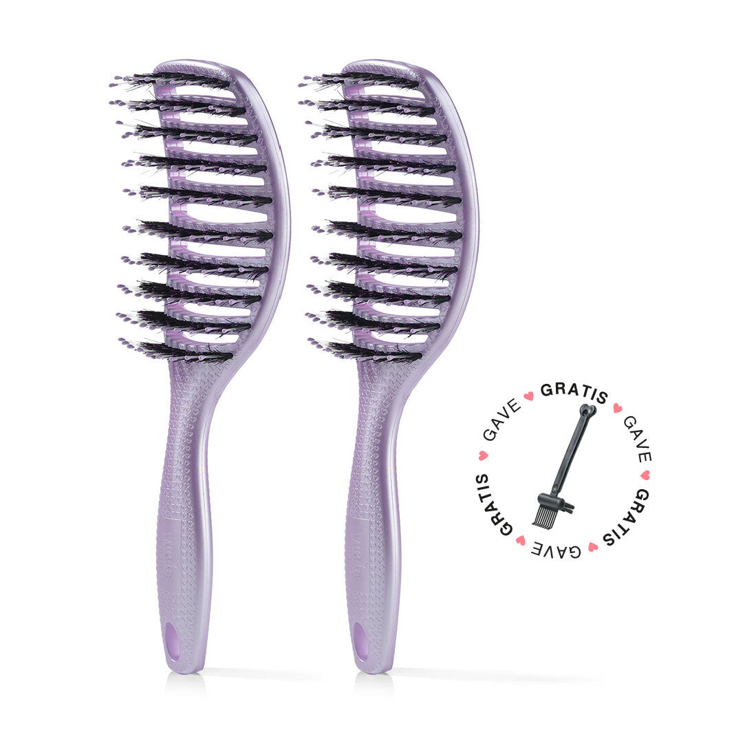 2 Stk  Curvy Brush   Gratis Gave   2 Stk Lavender  Spar 23    Gratis Cleaning Brush