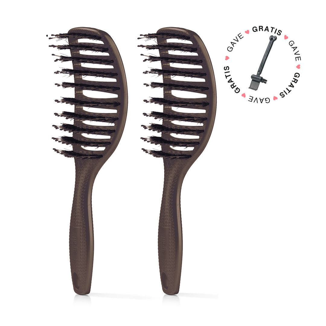 2 Stk  Curvy Brush   Gratis Gave   2 Stk Soft Espresso  Spar 23    Gratis Cleaning Brush