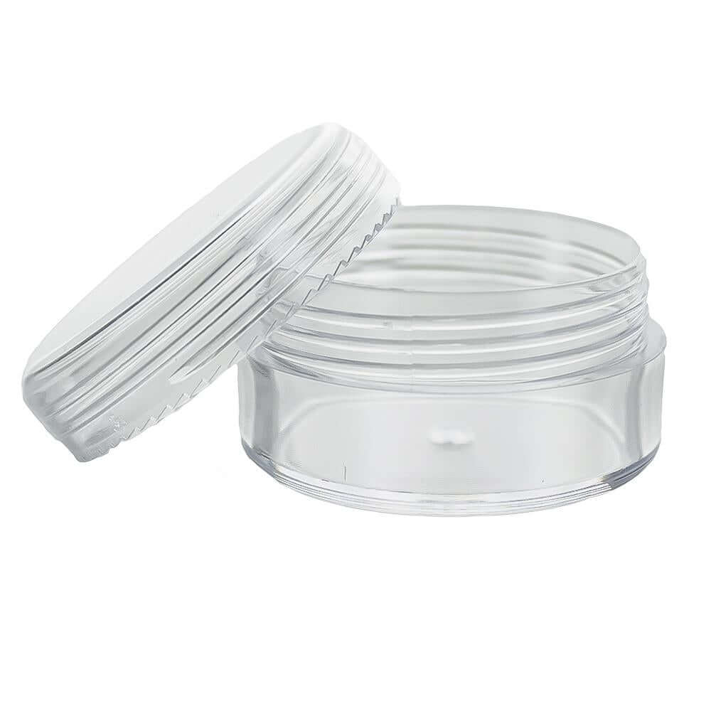 10 Ml  Rund Bøtte Med Hvidt  Sort El  Klart Låg   Klart Låg