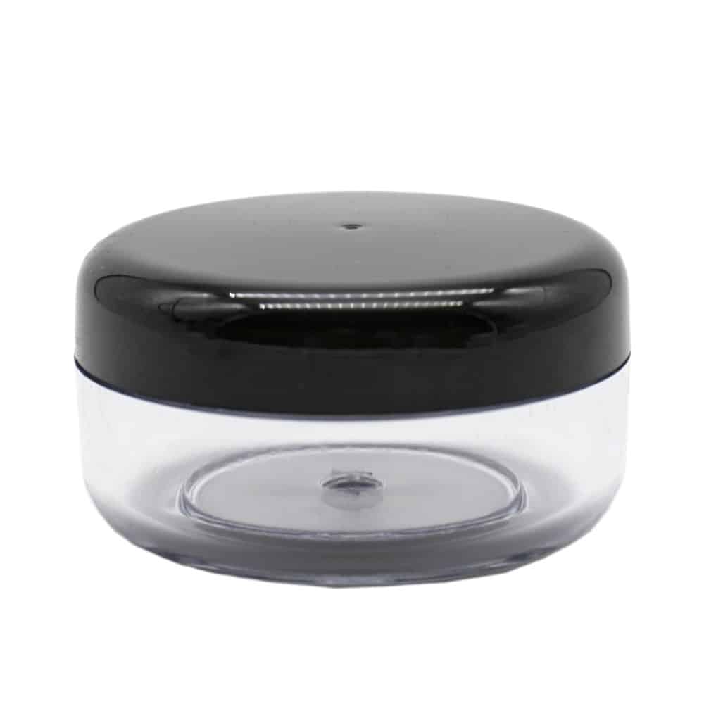 15 Ml  Rund Bøtte Med Hvidt  Sort El  Klart Låg   Sort Låg